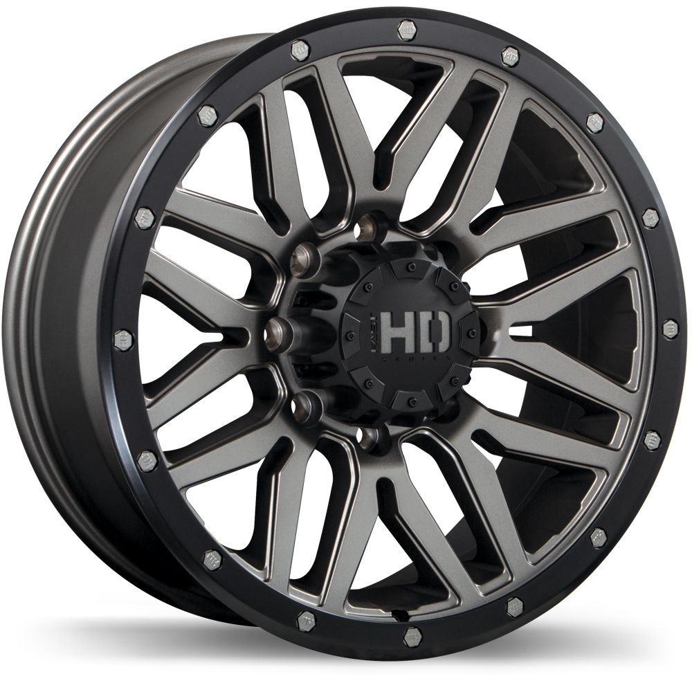 Fast HD Menace Satin Gunmetal w/ Black Trim - 18x9 | +15 8x180 | 125.0mm - Wheel Haven