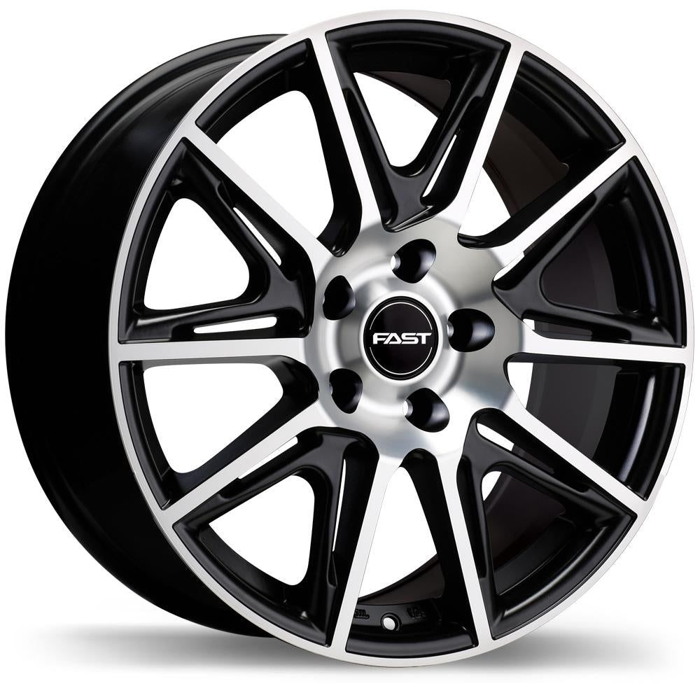 Fast Wheels Switch Matte Black w/ Machined Face - 17x7.5 | +35 | 5x114.3 | 66.1mm - Wheel Haven