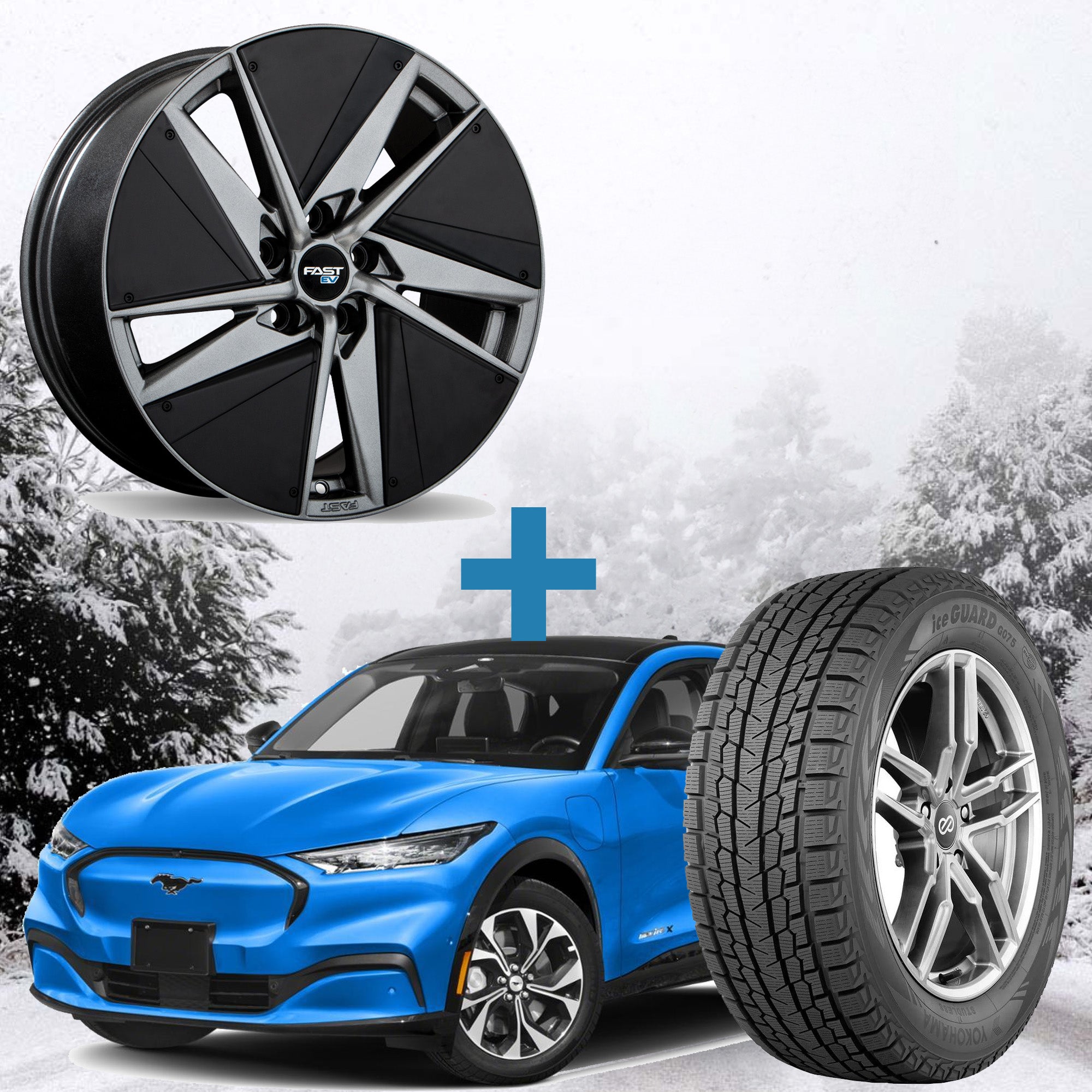 Ford Mustang Mach-E Winter Package - Fast EV01(+) Titanium 19x7.5 + 235/55R19 Tires + Mounted & Balanced