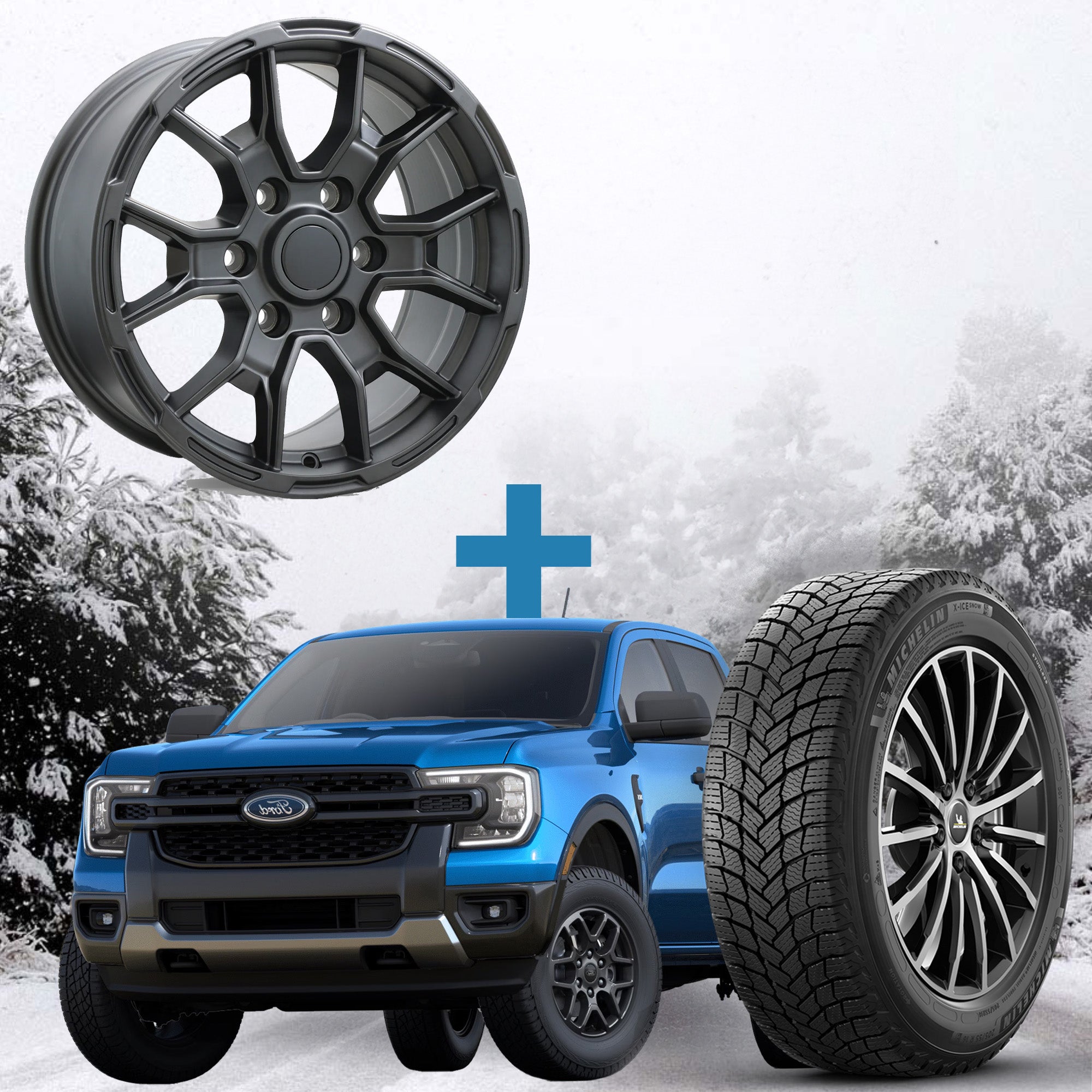 Ford Ranger Winter Package - Replika R269 17x8.5 Wheels + 265/70R17 Tires + Mounted & Balanced