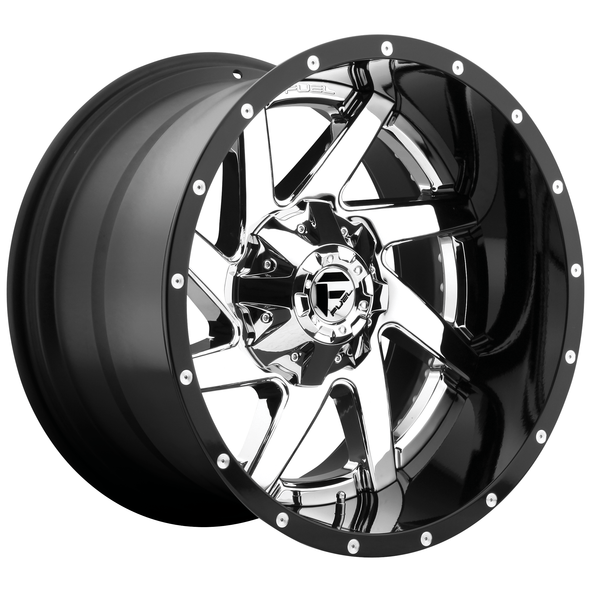 Fuel Offroad D263 RENEGADE CHROME PLATED GLOSS BLACK LIP 20x12 -44 8x180mm 125.2mm - Wheel Haven