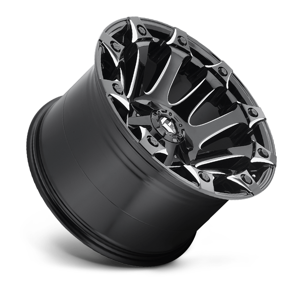 Fuel Offroad D578 BATTLE AXE GLOSS BLACK MILLED 20x9 +1 8x180mm 124.2mm - Wheel Haven