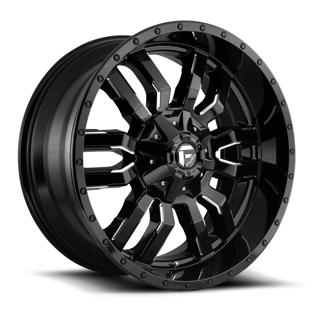 Fuel Offroad D595 SLEDGE GLOSS BLACK MILLED 20x10 -18 5x114.3,5x127mm 78.1mm - Wheel Haven