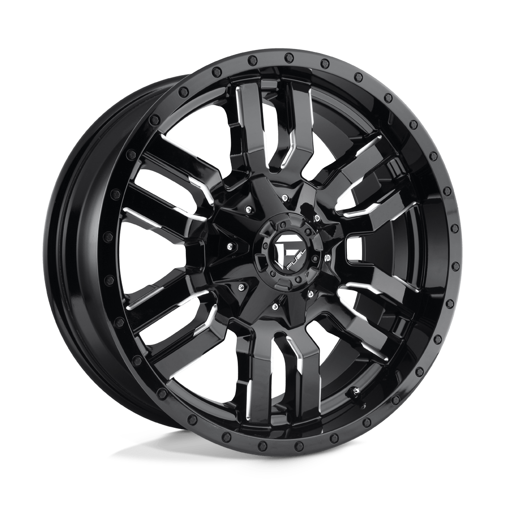 Fuel Offroad D595 SLEDGE GLOSS BLACK MILLED 20x10 -18 5x114.3,5x127mm 78.1mm - Wheel Haven