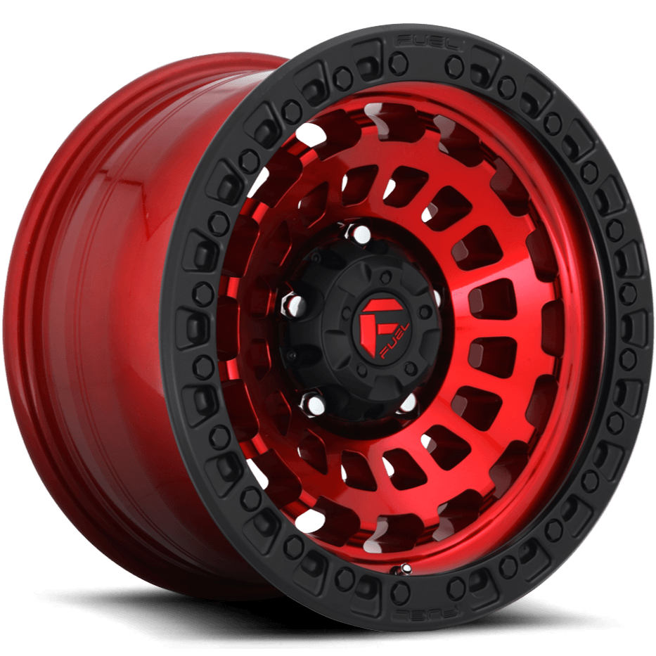 Fuel Offroad D632 ZEPHYR CANDY RED BLACK BEAD RING 18x9 -12 5x127mm 71.5mm - Wheel Haven