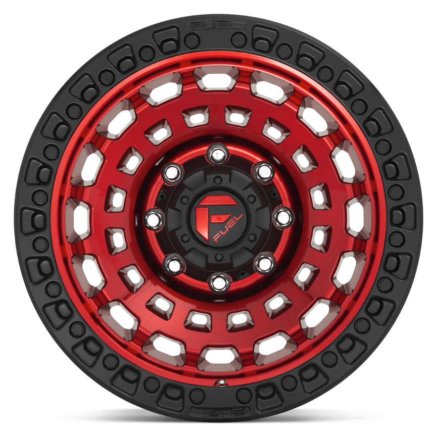 Fuel Offroad D632 ZEPHYR CANDY RED BLACK BEAD RING 18x9 -12 5x127mm 71.5mm - Wheel Haven