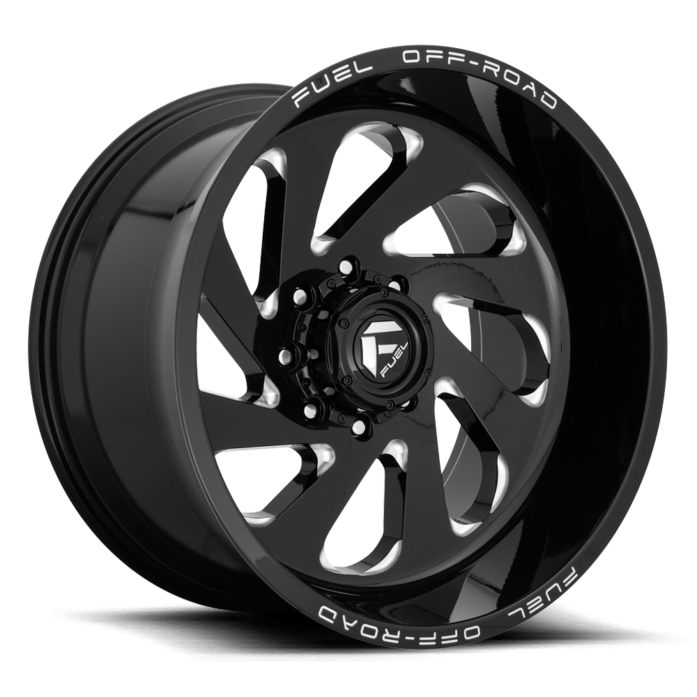 Fuel Offroad D637 VORTEX GLOSS BLACK MILLED 22x12 -44 5x127mm 78.1mm - Wheel Haven