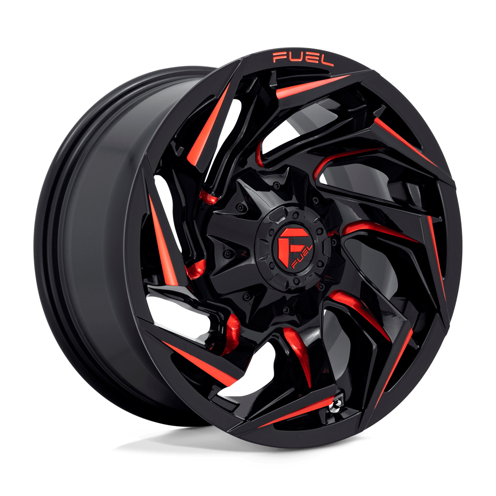 Fuel Offroad D755 REACTION GLOSS BLACK MILLED W/ RED TINT 18x9 +1 8x170mm 125.2mm - Wheel Haven