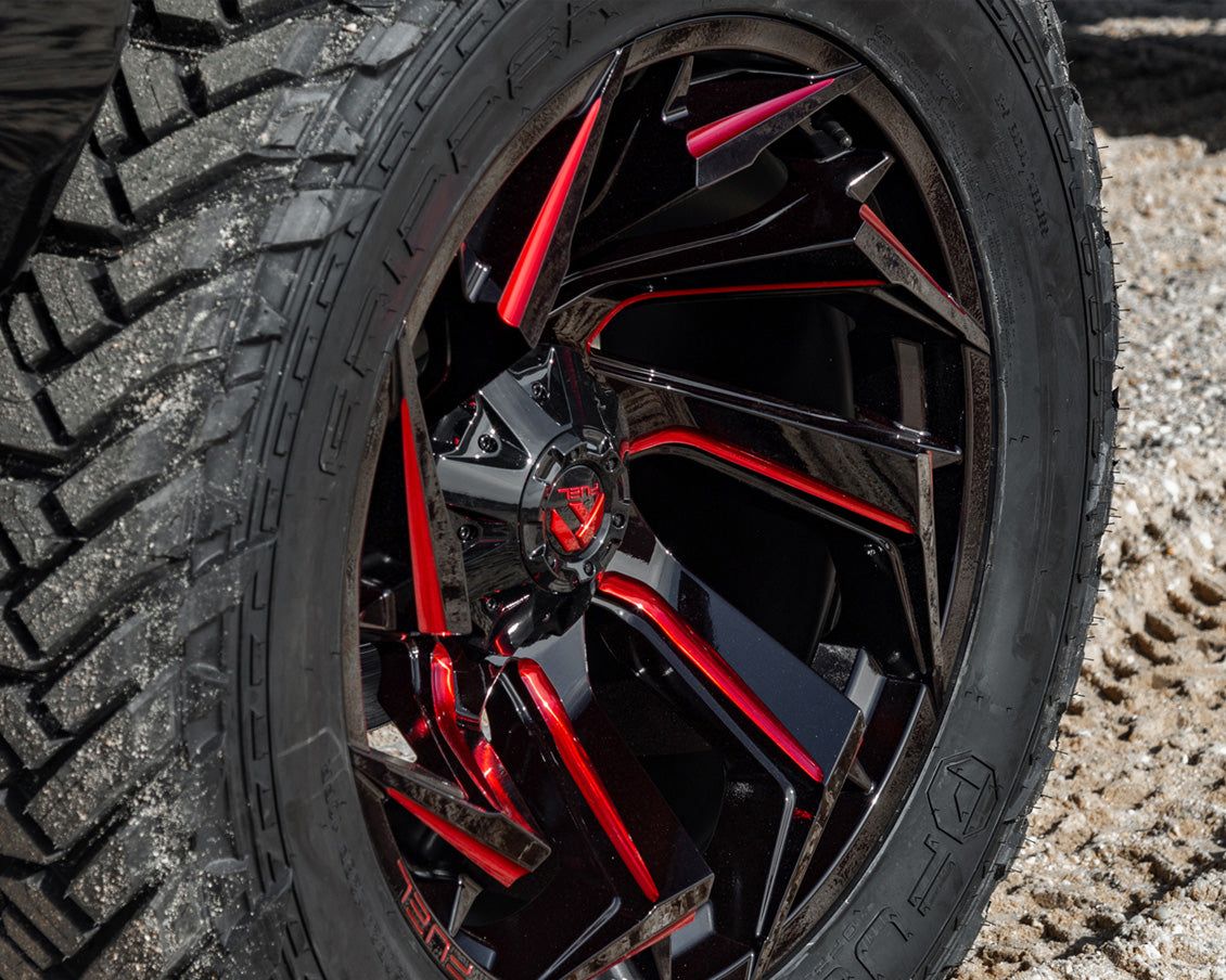 Fuel Offroad D755 REACTION GLOSS BLACK MILLED W/ RED TINT 18x9 +1 8x170mm 125.2mm - Wheel Haven