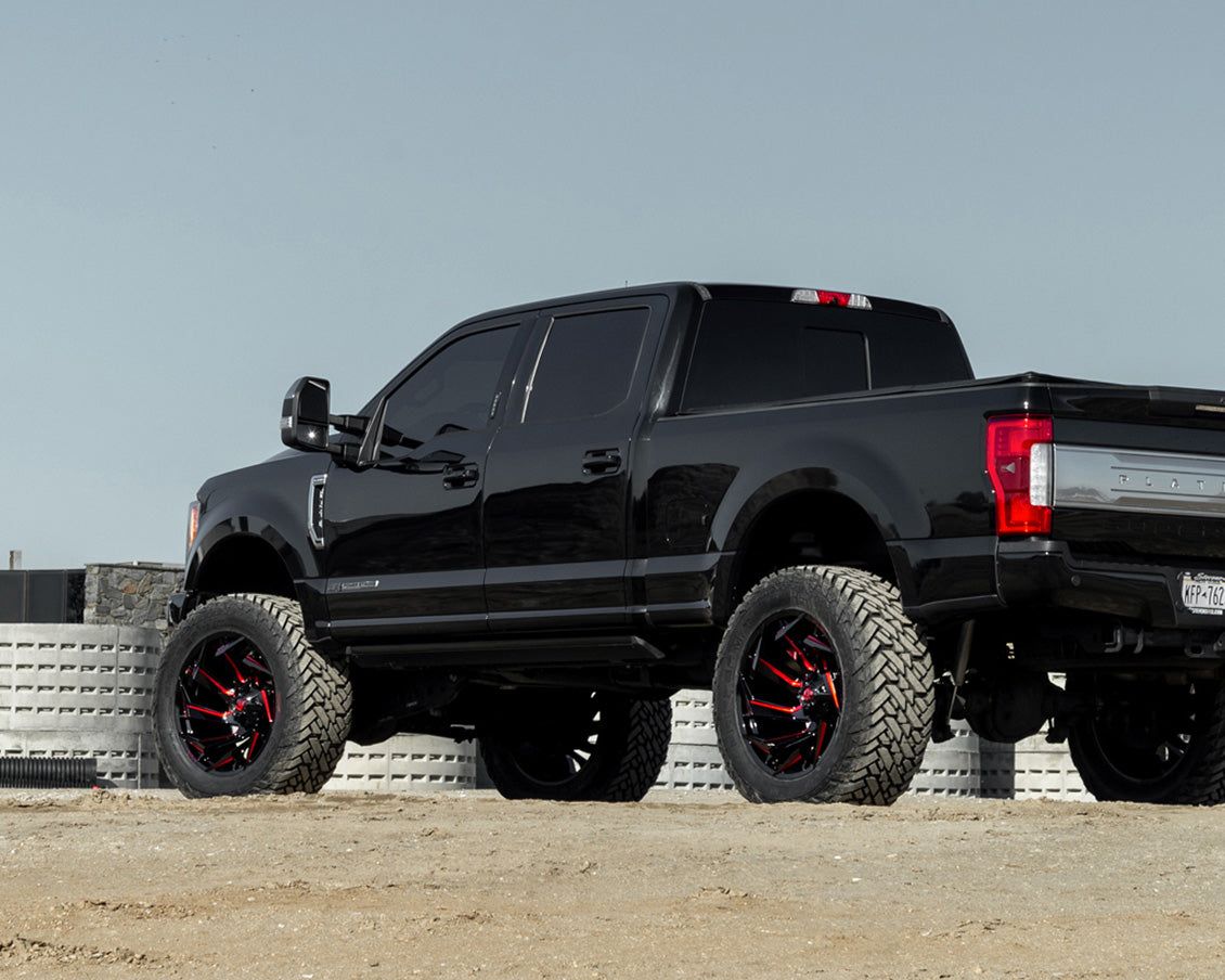 Fuel Offroad D755 REACTION GLOSS BLACK MILLED W/ RED TINT 18x9 +1 8x170mm 125.2mm - Wheel Haven
