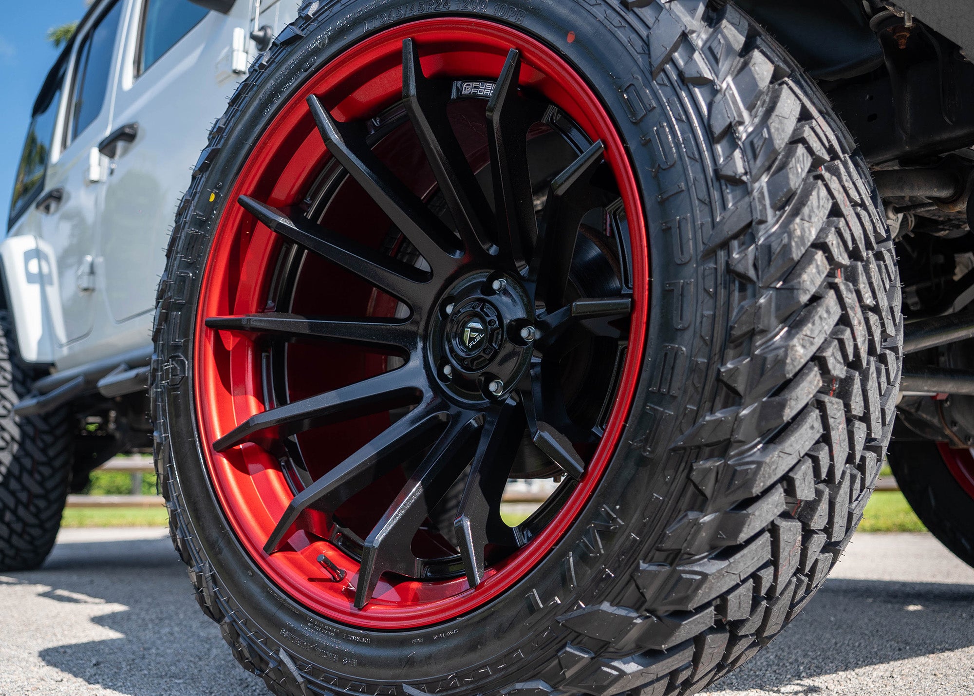 Fuel Offroad FC403 BURN Matte Black w/ Candy Red Lip - 24x12 Fuel Offroad FC403 BURN Matte Black w/ Candy Red Lip - 24x12