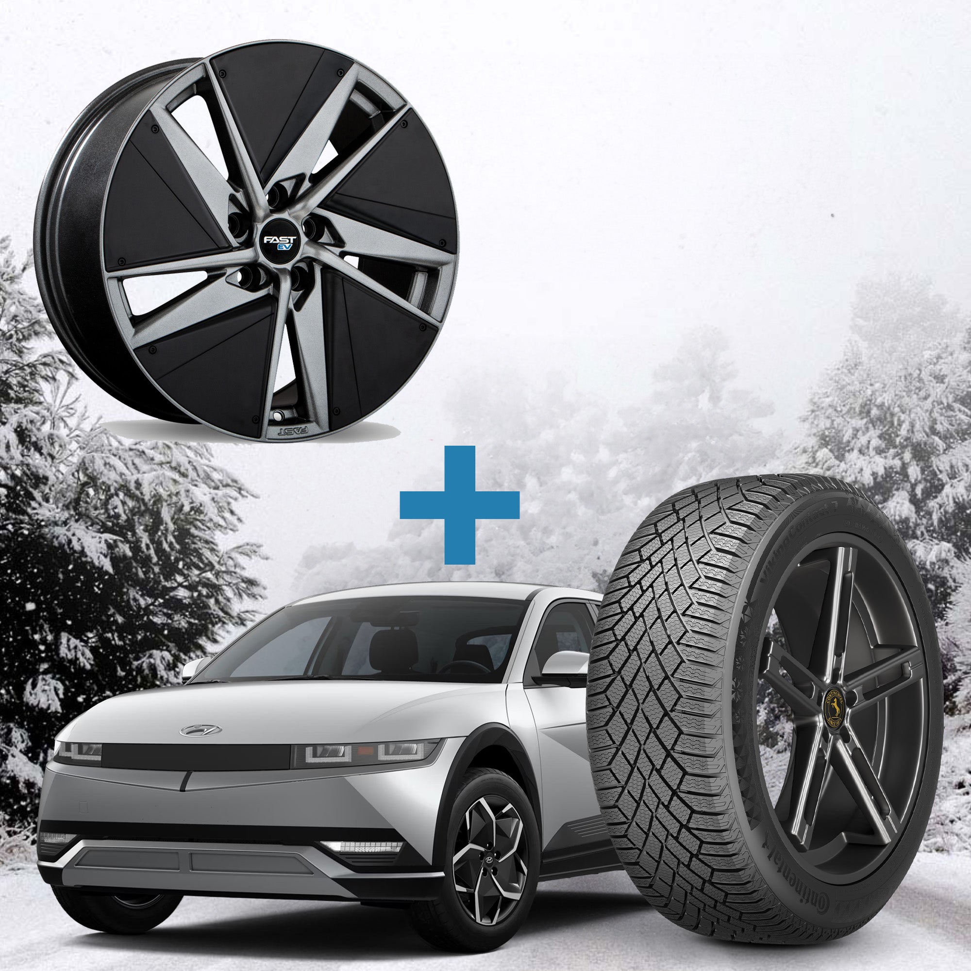 Hyundai IONIQ 5 Winter Package - Fast EV01(+) 18x8 Wheels + 235/60R18 Tires + Mounted & Balanced
