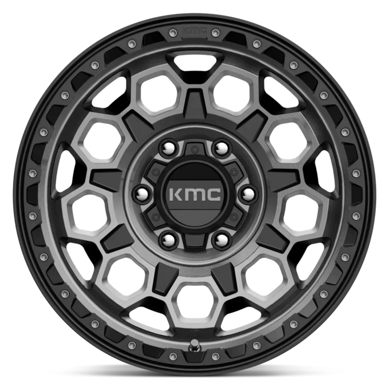KMC KM545 Trek Satin Black w/ Gray Tint - 17x9 | +0 | 6x139.7 | 106.1mm - Wheel Haven