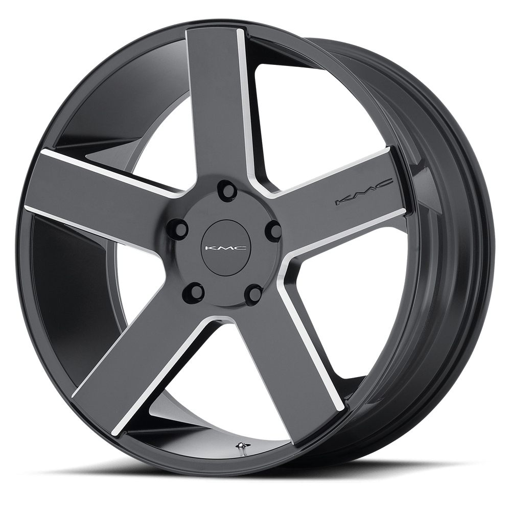 KMC KM690 MC 5 Satin Black w/ Milling | 26x9.5 | +30 | Custom | 72.6mm - Wheel Haven