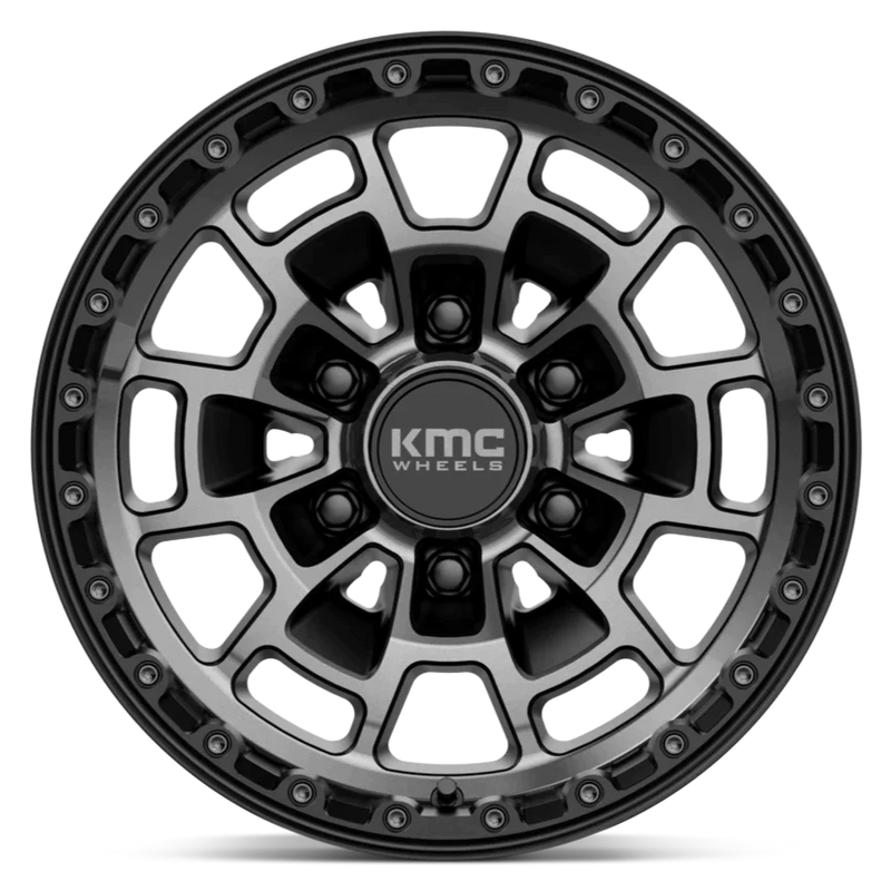 KMC KM718 Summit Satin Black w/ Gray Tint - 17x8.5 | +0 | 6x139.7 | 106.1mm - Wheel Haven
