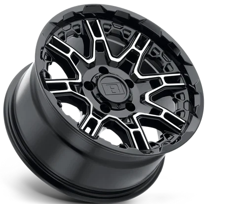Level 8 Slingshot Gloss Black w/ Machined Face - 20x11.5 / -44 / 6x139.7 / 112.1mm - Wheel Haven
