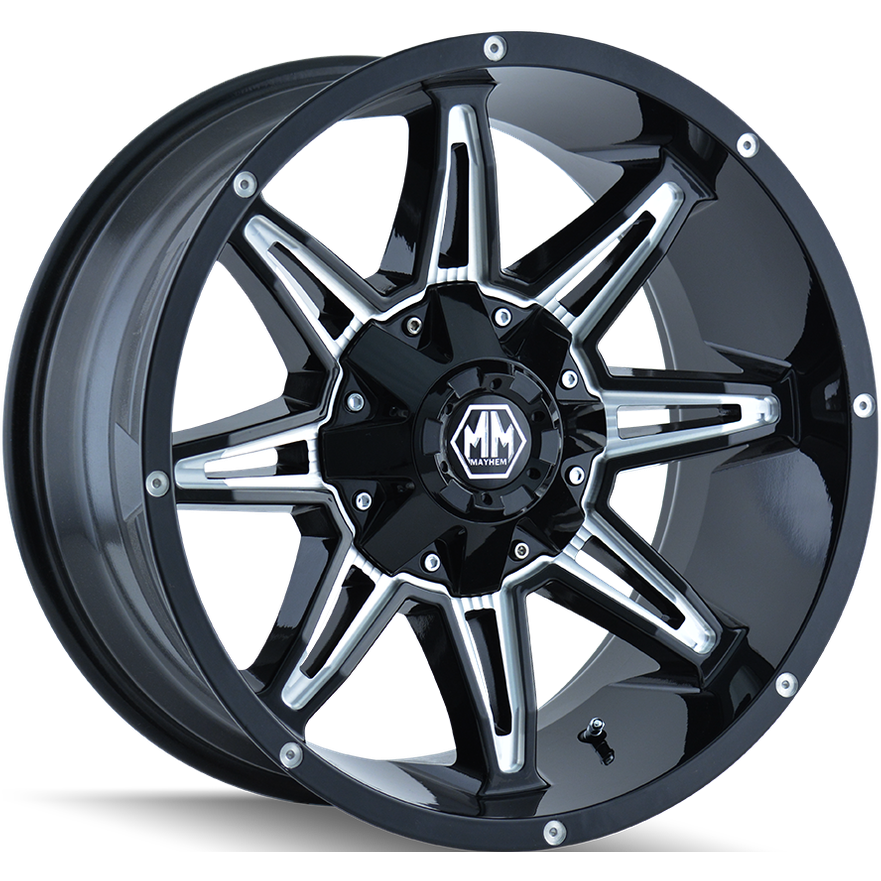 Mayhem 8090 Rampage Black w/ Milled Spokes - 20x9 | +0