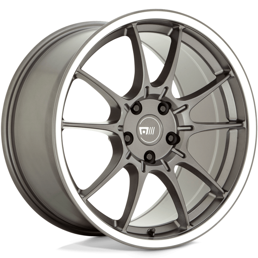 Motegi MR152 SS5 Gunmetal w/ Machined Lip - 17x8 | 4x108 | +45 | 63.4mm - Wheel Haven