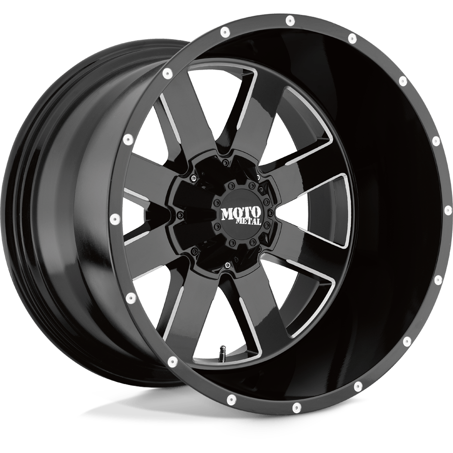 Moto Metal MO962 Gloss Black Milled - 20x10 | -24 | 6x139.7 | 106.1mm - Wheel Haven