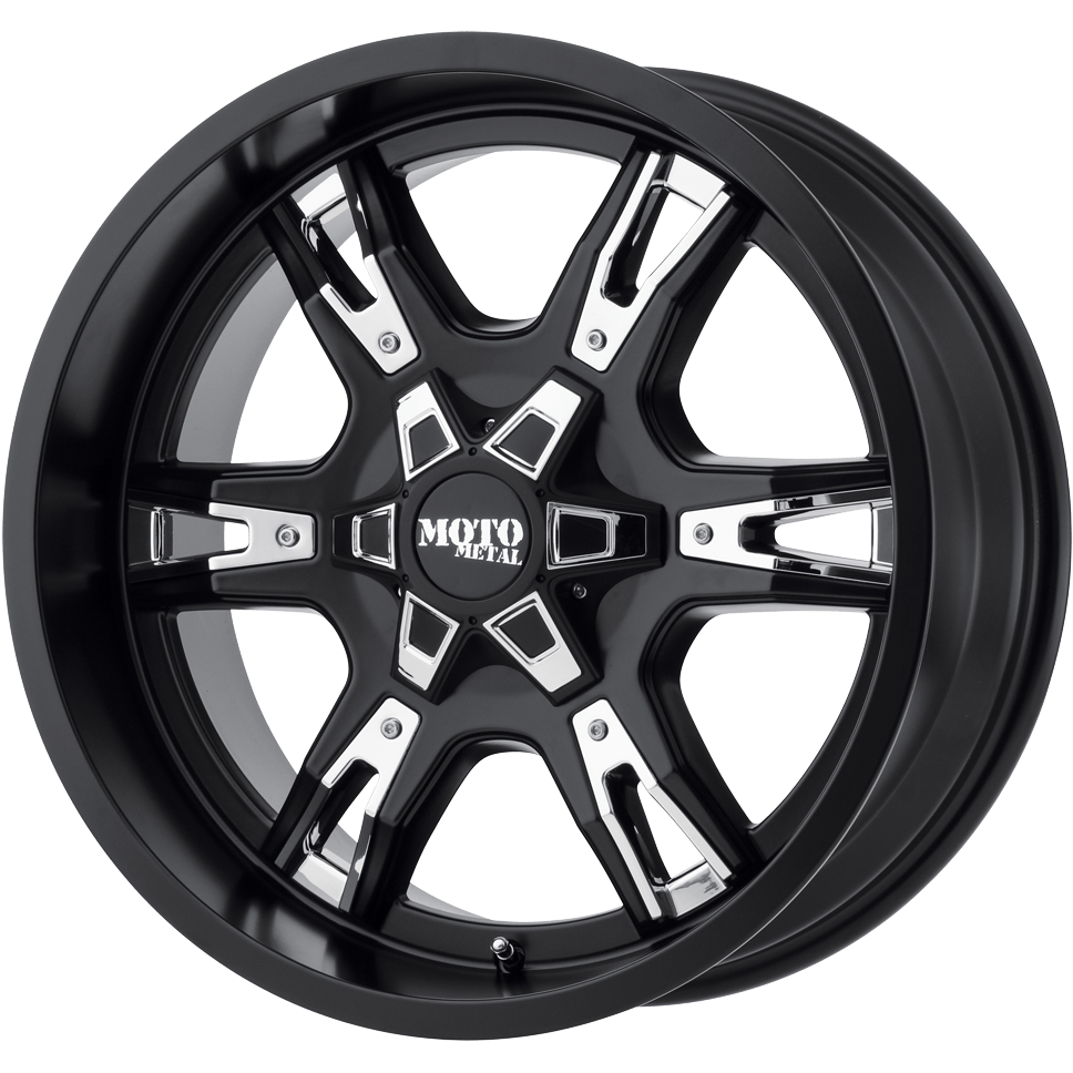 Moto Metal MO969 Satin Black w/  Red And Chrome Accents - 20x12 | -44 | 5x127 | 78.1mm - Wheel Haven