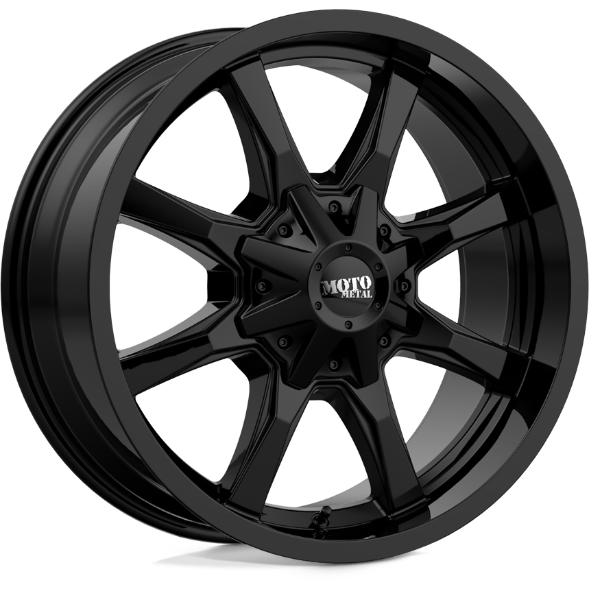 Moto Metal MO970 Full Gloss Black - 20x9 | +0 | 8x180 | 124.2mm - Wheel Haven