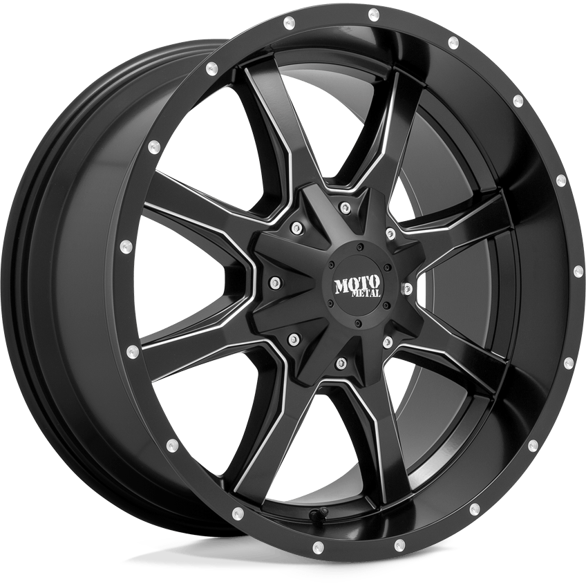 Moto Metal MO970 Semi Gloss Black Milled - 18x10 | -24 | 6x135, 6x139.7 | 106.1mm - Wheel Haven