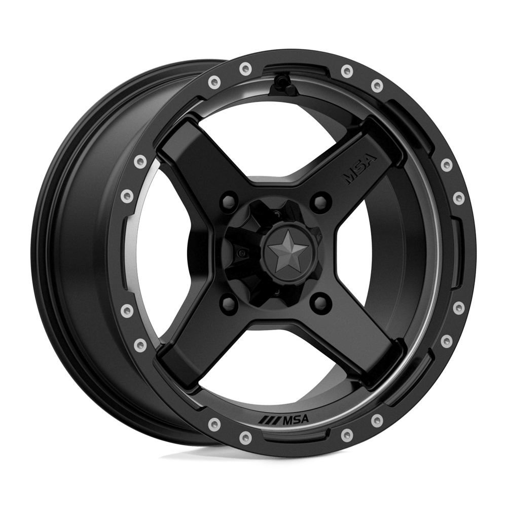 MSA Offroad Wheels M39 CROSS Satin Black Titanium Tint - 14x7 | +10 | 4x156 | 132mm - Wheel Haven