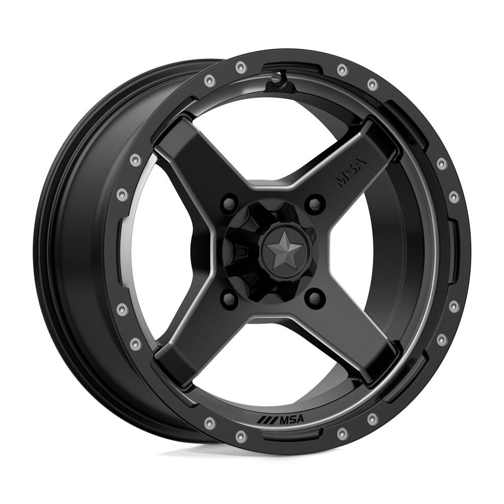 MSA Offroad Wheels M39 CROSS Satin Black Titanium Tint - 15x7 | +10 | 4x156 | 132mm - Wheel Haven