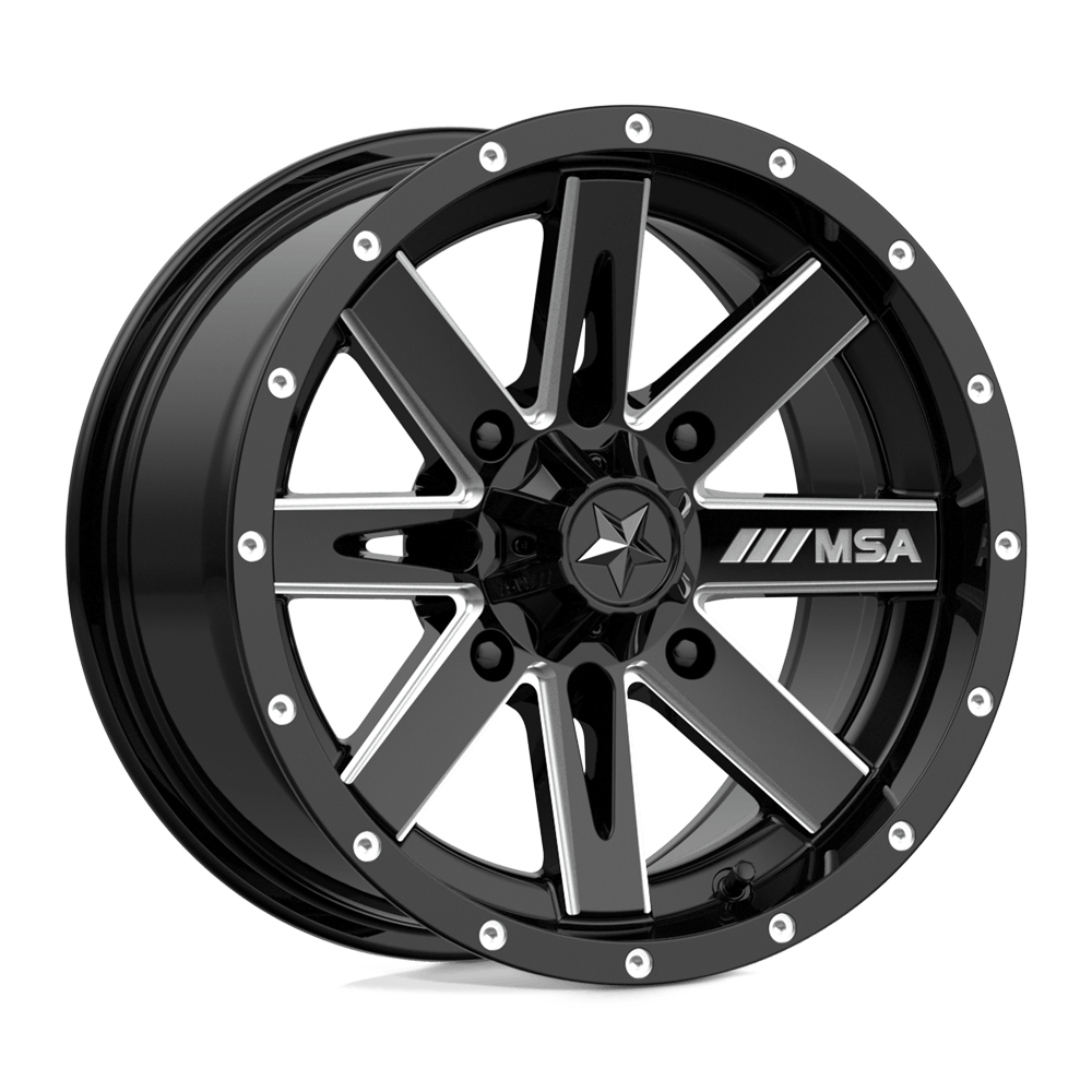 MSA Offroad Wheels M41 BOXER Gloss Black Milled - 14x7 | +10 | 4x110 | 86mm - Wheel Haven