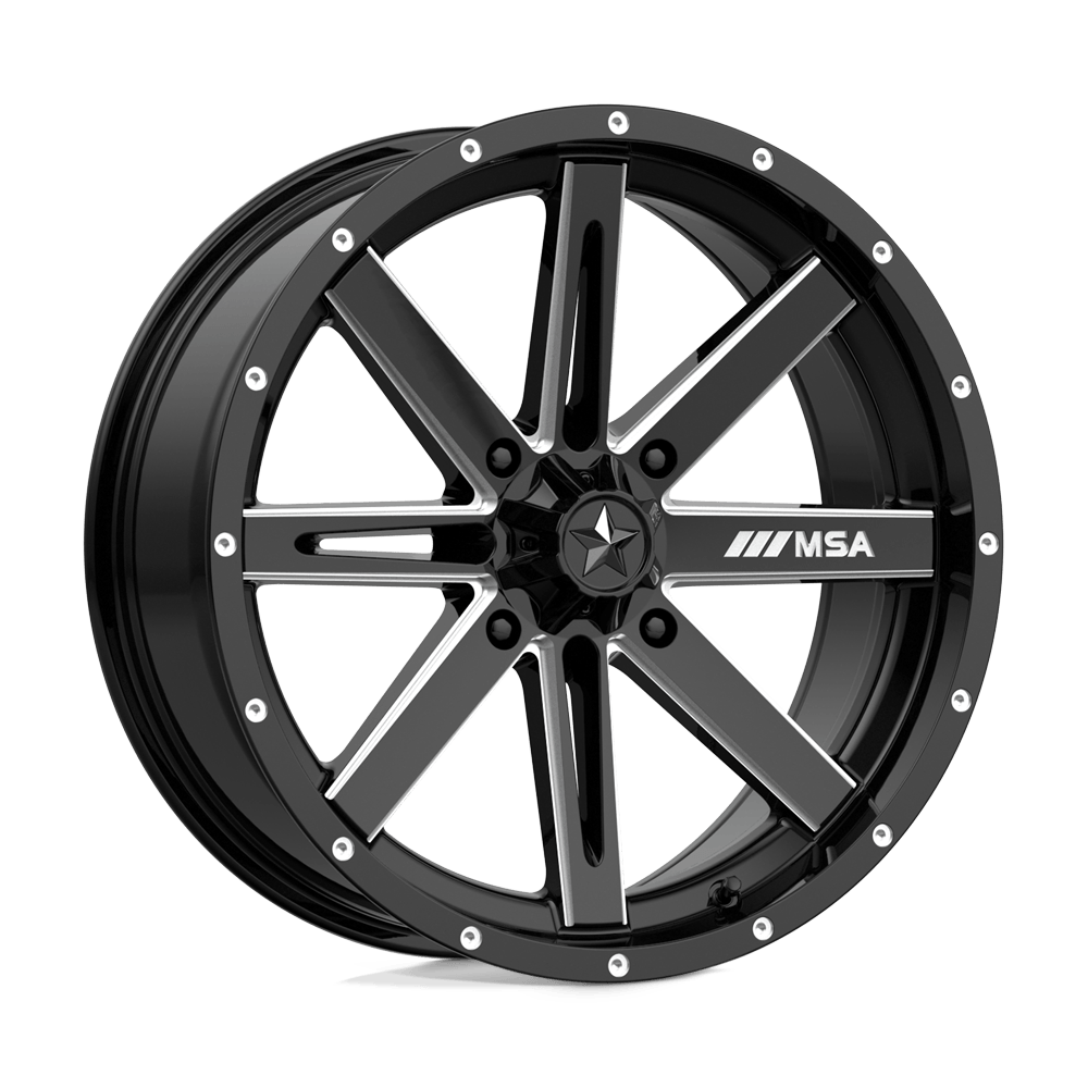 MSA Offroad Wheels M41 BOXER Gloss Black Milled - 18x7 | +10 | 4x156 | 132mm - Wheel Haven