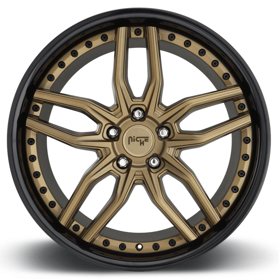 Niche M195 METHOS 19 x 8.5 | 5x114.3 | +35 | 72.6mm - Bronze w/ Gloss Black Lip - Wheel Haven