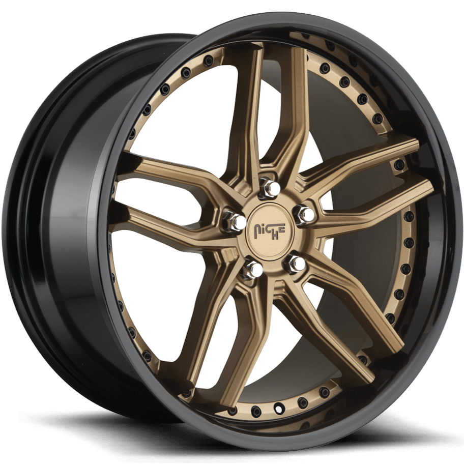 Niche M195 METHOS 20 x 9 | 5x120 | +35 | 72.6mm - Bronze w/ Gloss Black Lip - Wheel Haven