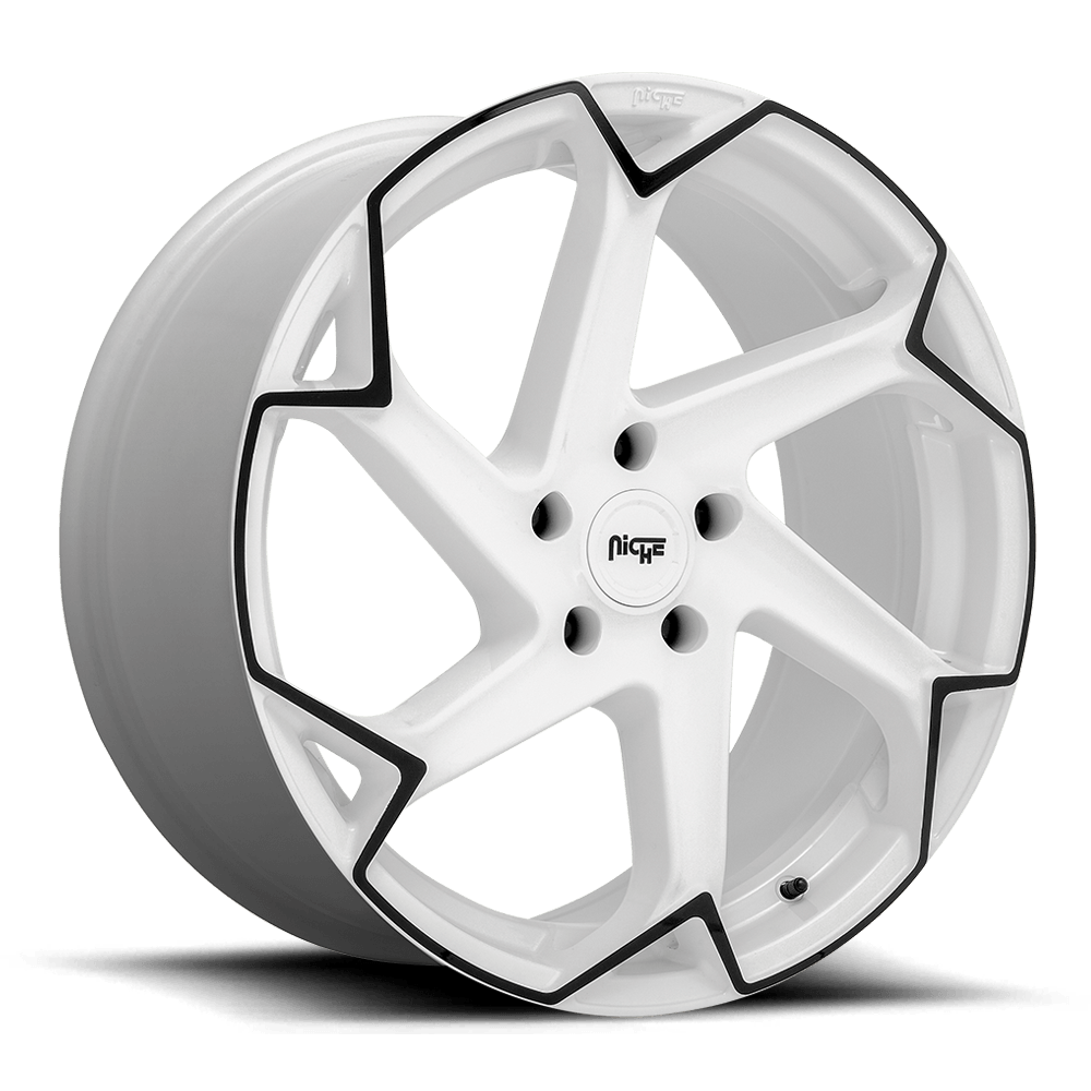 Niche M257 FLASH 20 x 10.5 | 5x112 | +27 | 66.6mm - Gloss White w/ Black Face - Wheel Haven