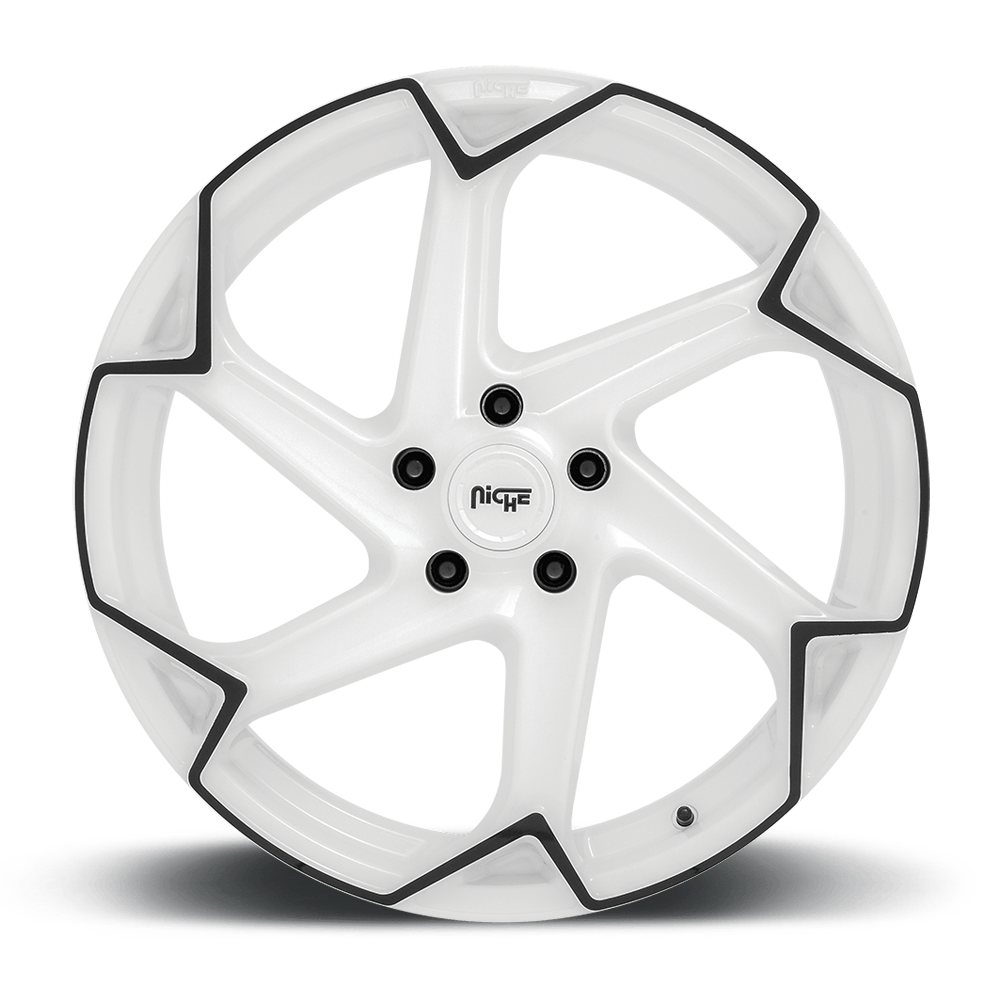 Niche M257 FLASH 20 x 10.5 | 5x112 | +27 | 66.6mm - Gloss White w/ Black Face - Wheel Haven