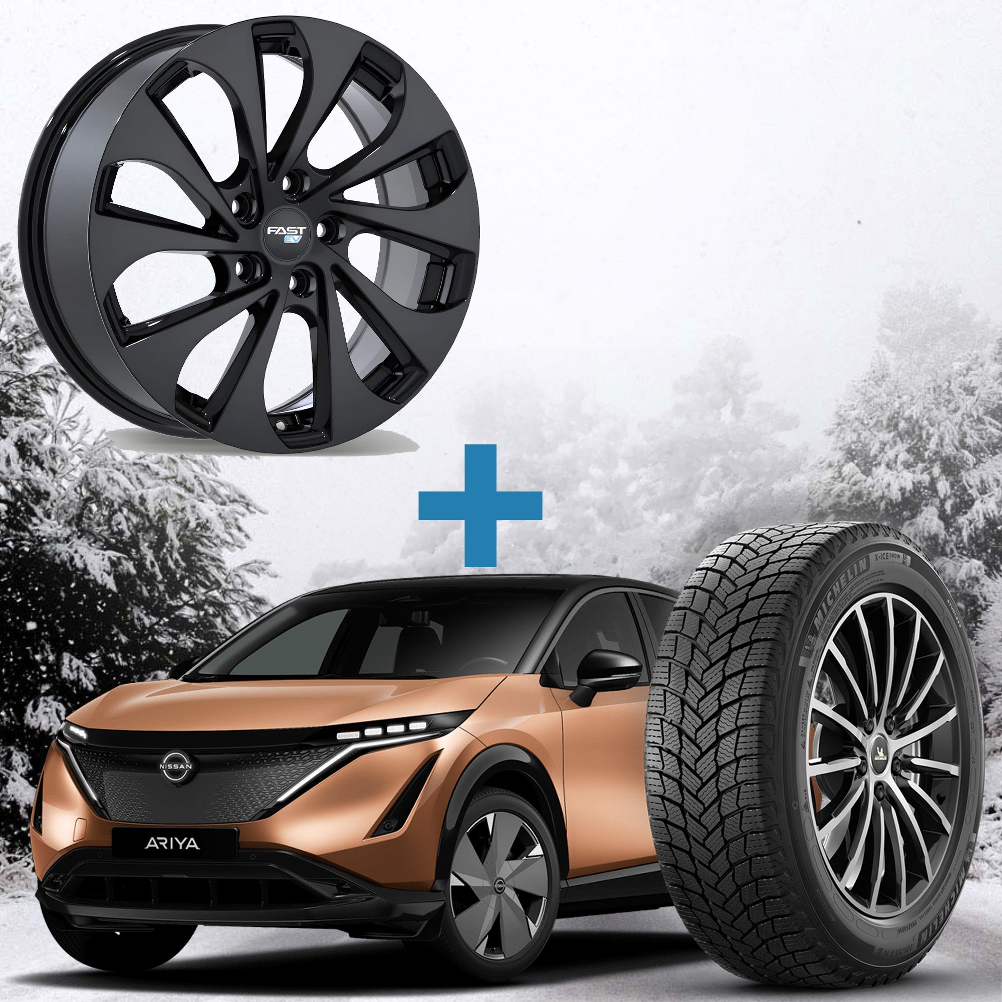 Nissan Ariya Winter Package - Fast EV05 18x7.5 + 235/60R18 Tires + Mounted & Balanced
