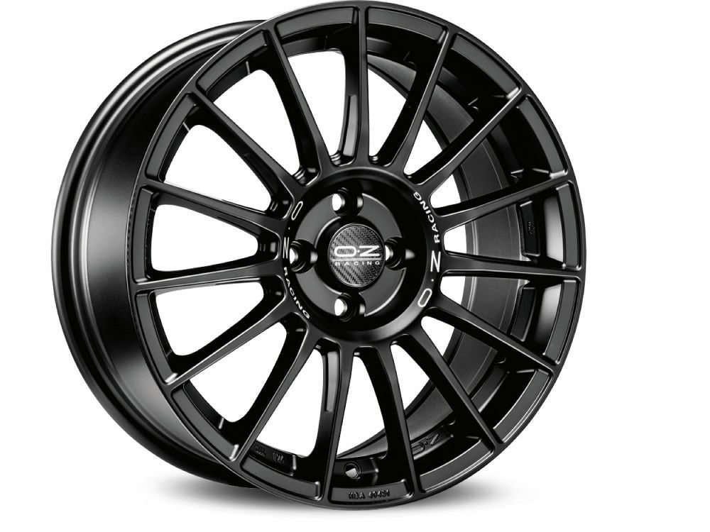 OZ Racing SUPERTURISMO LM Matte Black w/ Silver Lettering 19x8.5 +38 5x114.3mm Custom - Wheel Haven