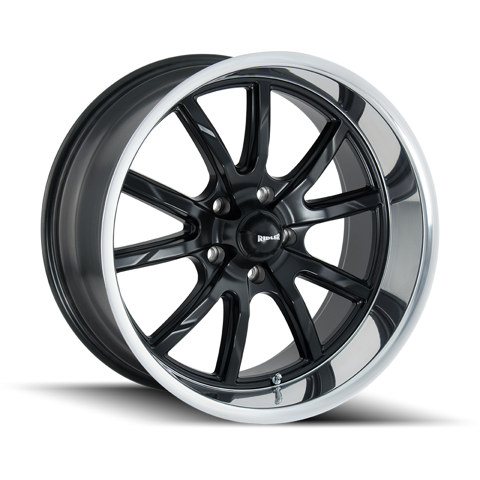 Ridler 650 Matte Black w/ Polished Lip - 18x8 | +0 | 5X127 | 83.82mm