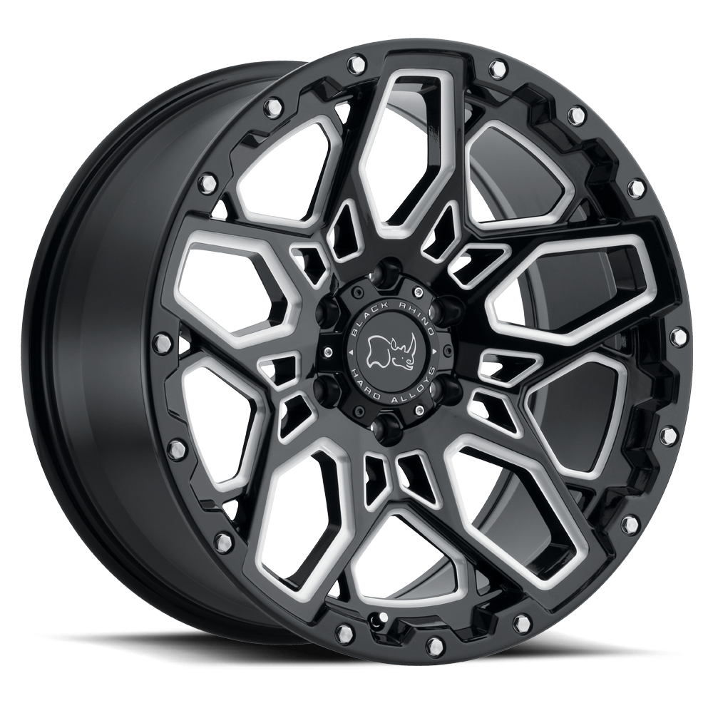 Black Rhino SHRAPNEL Gloss Black w/ Milled Spokes - 18x9.5 | -18 | 6x139.7 | 112.1mm