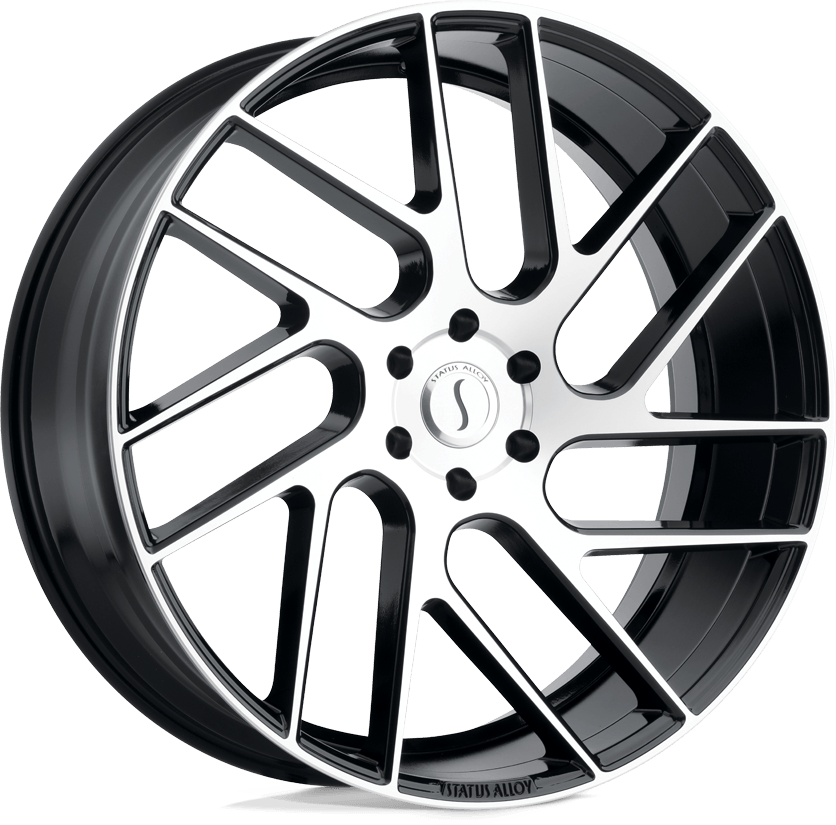 Status Juggernaut Gloss Black w/ Machined Face - 20x9 / +20 / 5x150 / 110.1mm - Wheel Haven