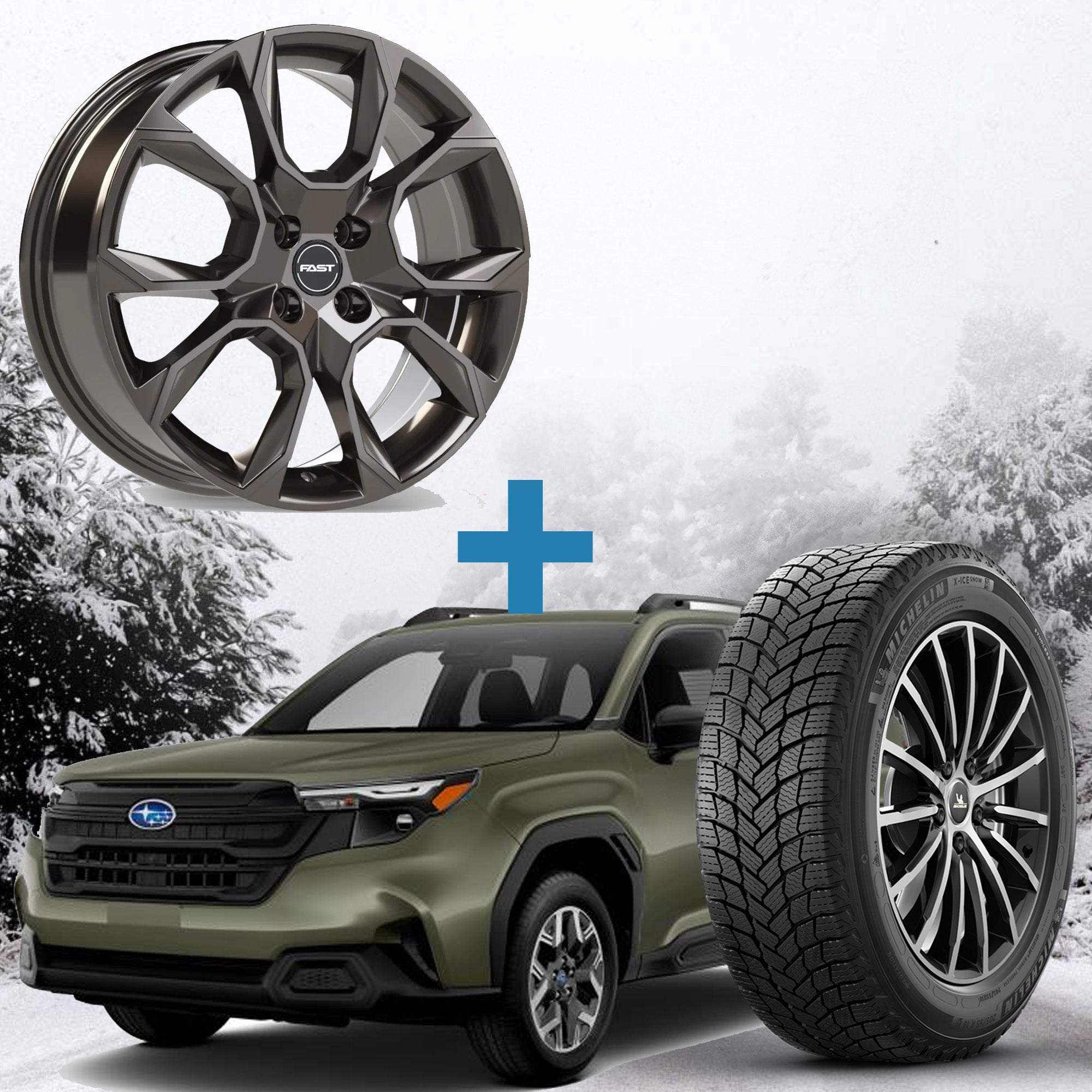 Subaru Forester Winter Package - Fast Aventure 17x7 + 225/60R17 Tires + Mounted & Balanced