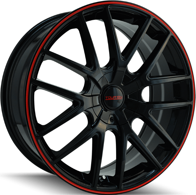 Touren TR60 Black/red Ring 16x7 +42 5x110,5x115mm 72.6mm - Wheel Haven