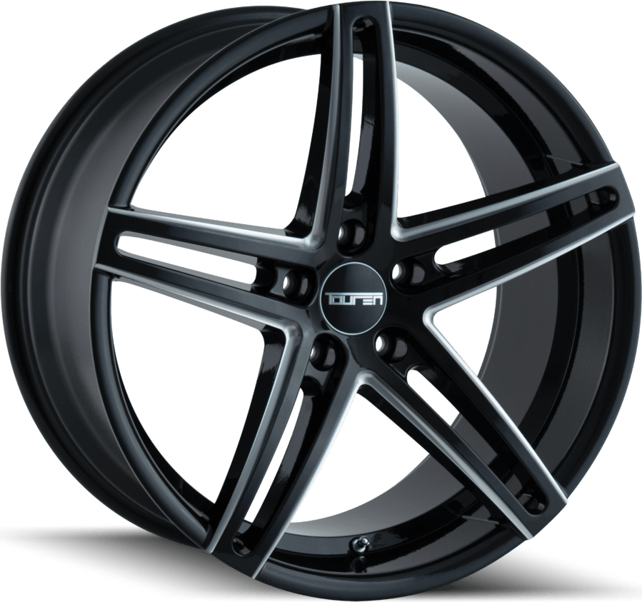 Touren TR73 Gloss Black/milled Spokes 20x8.5 +30 5x112mm 66.6mm - Wheel Haven