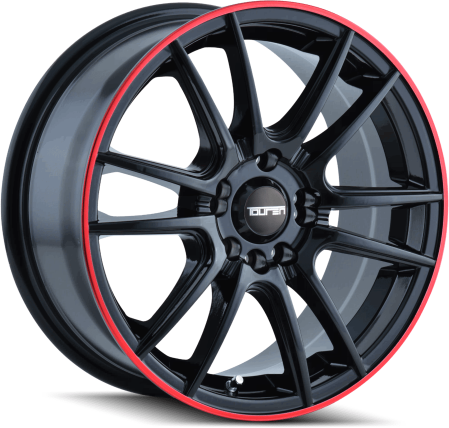 Touren TR77 Black/red Ring 16x7 +40 4x100,4x114.3mm 67.1mm - Wheel Haven