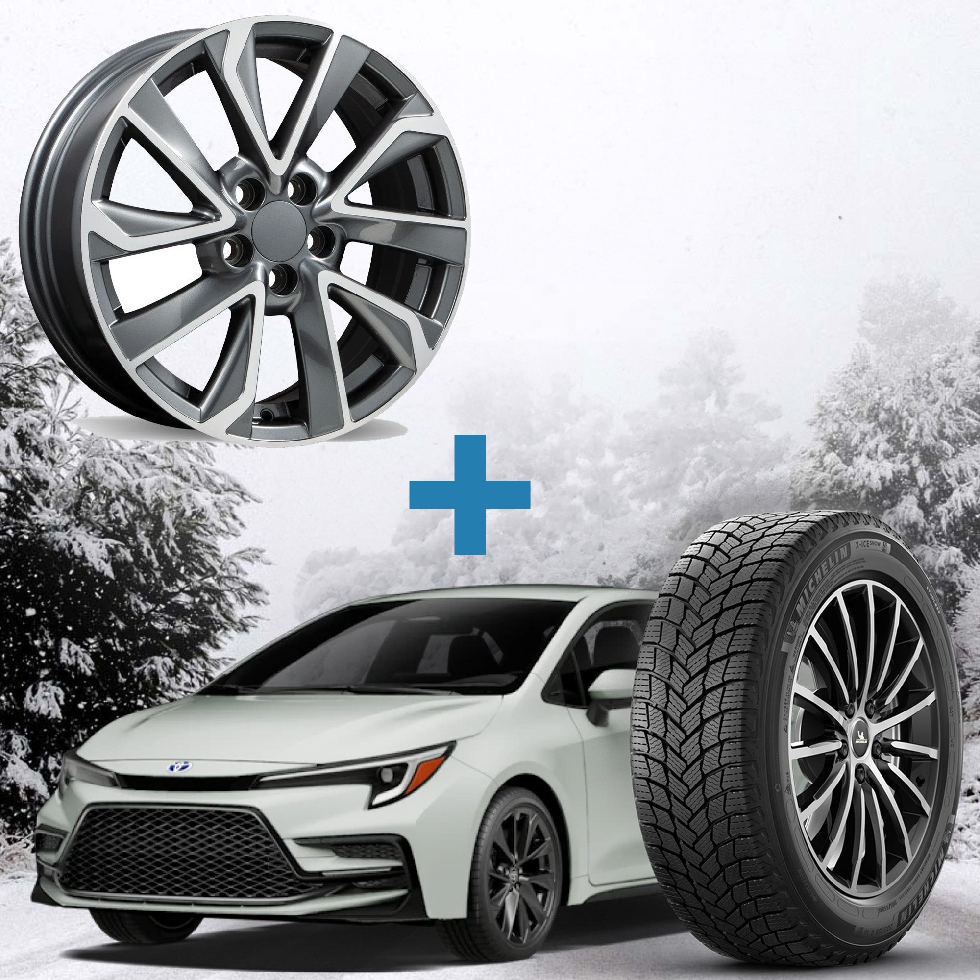Toyota Corolla Winter Package - Replika R240 16x6.5 + 205/55R16 Tires + Mounted & Balanced