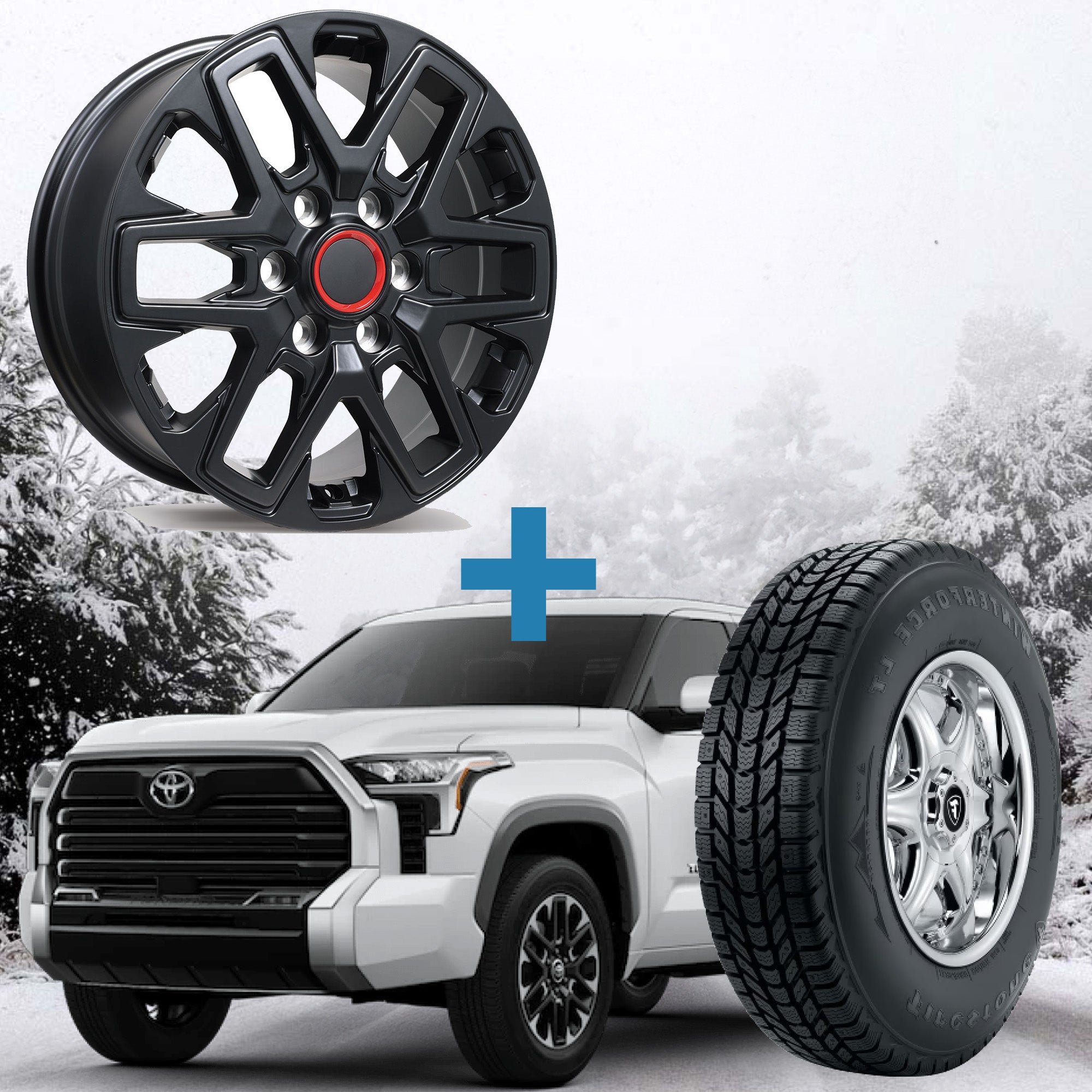 2023+ Toyota Tundra Winter Package - Replika R262 18x7.5 + LT265/70R18 Tires + Mounted & Balanced