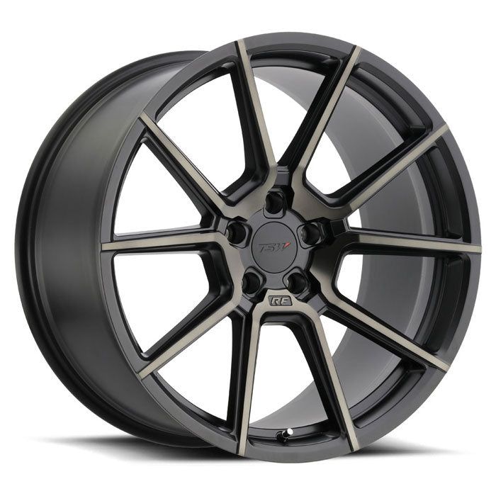 TSW CHRONO - 21x9 | 5x114.3 | +25 | 76.1mm  - Matte Black w/ Machine Face & Dark Tint - Wheel Haven
