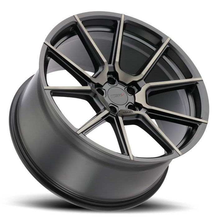TSW CHRONO - 21x9 | 5x114.3 | +25 | 76.1mm  - Matte Black w/ Machine Face & Dark Tint - Wheel Haven