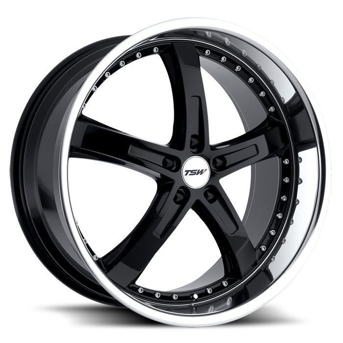 TSW Jarama - 18x8 | 5x108 | +40 | 72.1mm - Gloss Black w/ Mirror Cut Lip - Wheel Haven