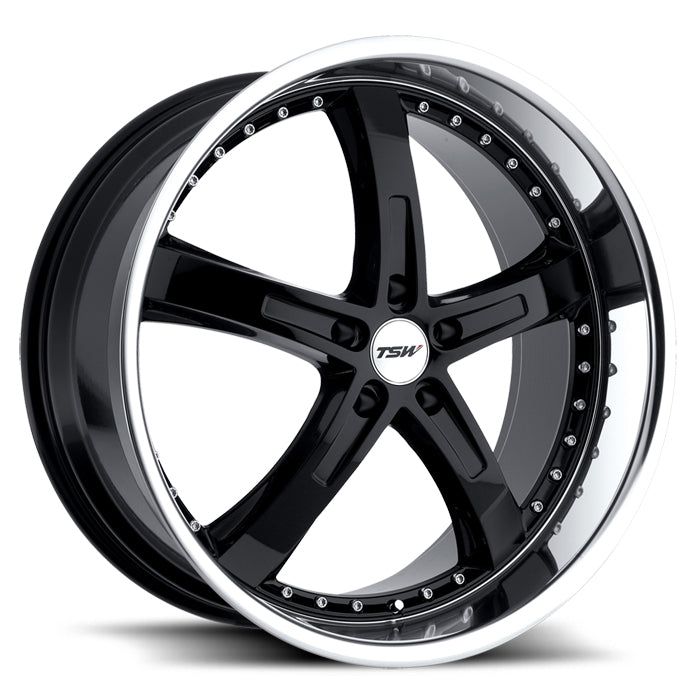 TSW Jarama - 18x8 | 5x112 | +45 | 72.1mm - Gloss Black w/ Mirror Cut Lip - Wheel Haven