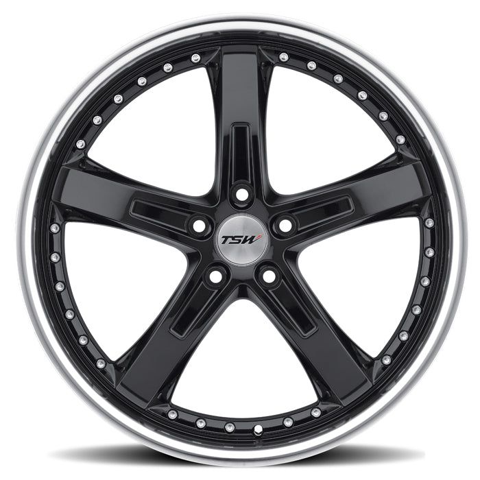 TSW Jarama - 18x8 | 5x112 | +45 | 72.1mm - Gloss Black w/ Mirror Cut Lip - Wheel Haven